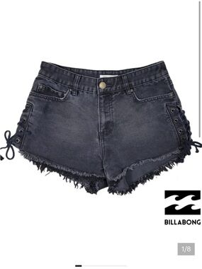 Billabong jean shorts with lace-up sides size 26